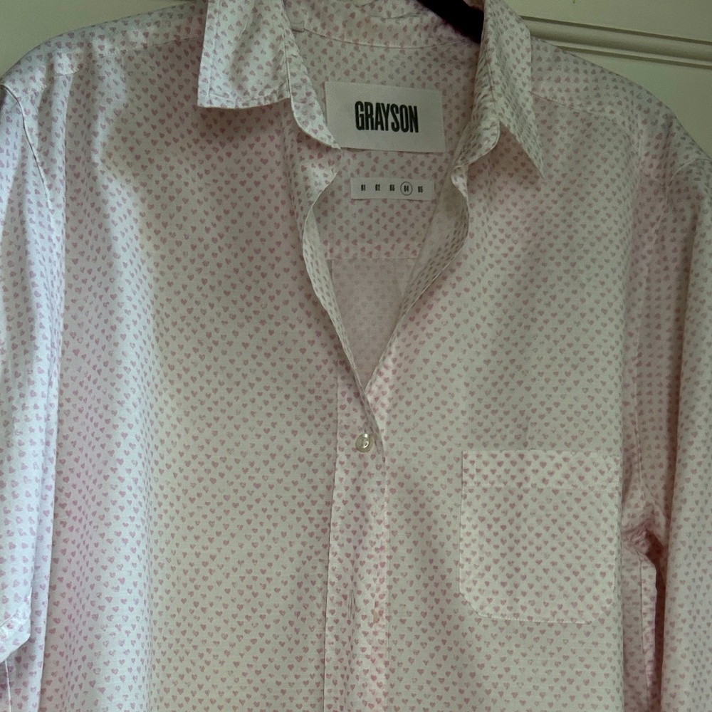 Grayson The Hero Pink Heart Button Down Shirt gt
